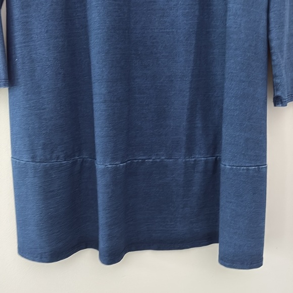 J. JILL Pure Jill Indigo Tunic Dress Trapeze Swing Long Sleeve V Neck Blue Sz S - Picture 7 of 12